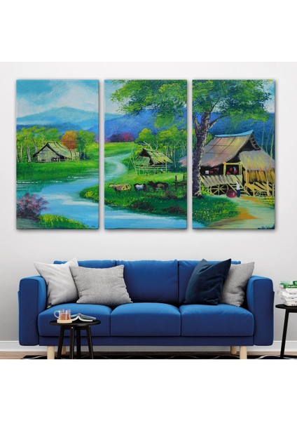 Tayland Taşra Köy Manzarası Duvar TABLOSU-3478 modelleri