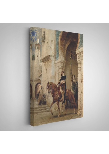 Henri Émilien Rousseau - Saraydan Ayrılan Süvari Tablosu - Horseman Leaving À PALACE-7330