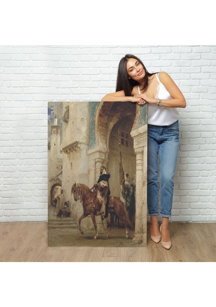 Henri Émilien Rousseau - Saraydan Ayrılan Süvari Tablosu - Horseman Leaving À PALACE-7330 fiyatları