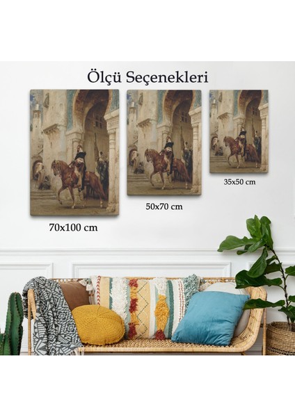 Henri Émilien Rousseau - Saraydan Ayrılan Süvari Tablosu - Horseman Leaving À PALACE-7330 modelleri