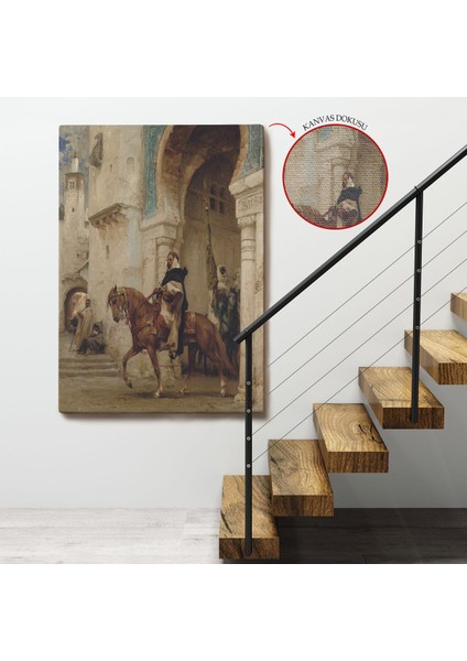 Henri Émilien Rousseau - Saraydan Ayrılan Süvari Tablosu - Horseman Leaving À PALACE-7330 fırsatları