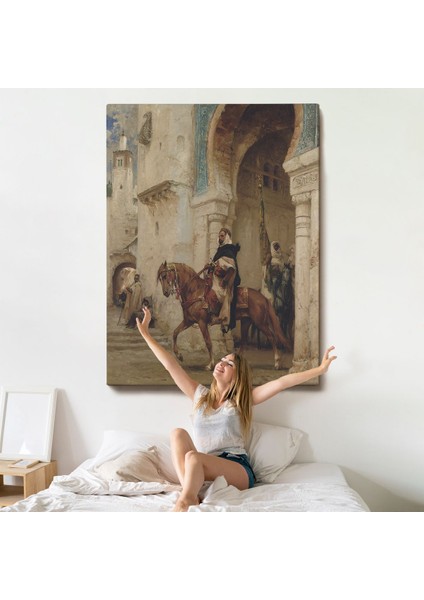 Henri Émilien Rousseau - Saraydan Ayrılan Süvari Tablosu - Horseman Leaving À PALACE-7330 indirimleri