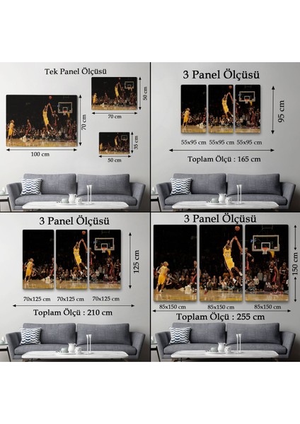 Kobe Bryant Los Angeles Lakers Kanvas Tablo / Black MAMBA-5157