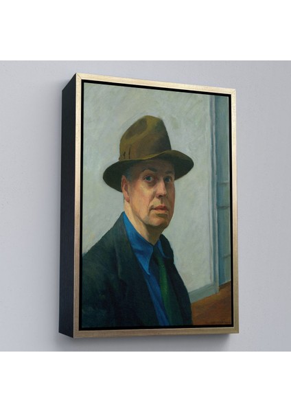 Çerçeveli Edward Hopper Tablosu - Self PORTRAIT-7407 modelleri