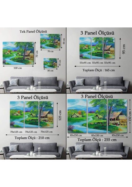 Tayland Taşra Köy Manzarası Duvar TABLOSU-3478