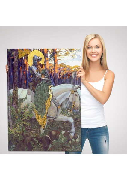 Beyaz At Üzerindeki Prenses ve Prens TABLOSU-6268 modelleri