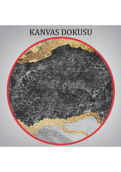 Siyah ve Gold'un Mükemmel Uyumu Mermer Görünümlü Modern Kanvas TABLO-5070