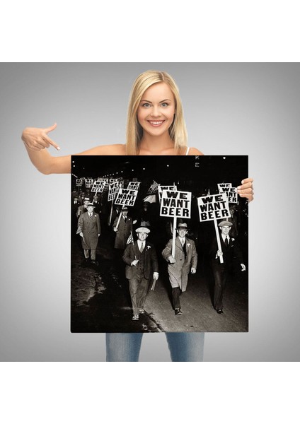 Bira Istiyoruz, Olağandışı 1931 Yasak Protesto Fotoğrafı Kanvas TABLO-5336 modelleri