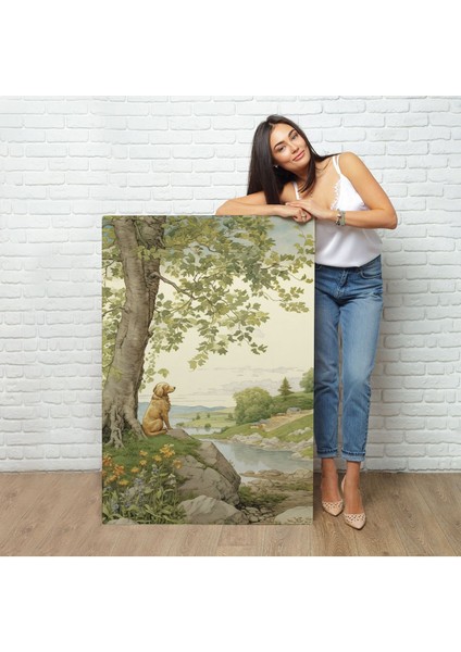 Manzarayı Izleyen Yalnız Köpek TABLOSU-7525 fiyatları