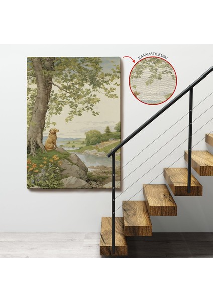 Manzarayı Izleyen Yalnız Köpek TABLOSU-7525 fırsatları