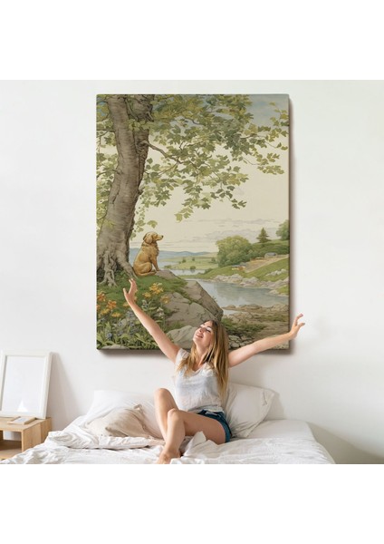 Manzarayı Izleyen Yalnız Köpek TABLOSU-7525 indirimleri