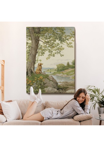 Manzarayı Izleyen Yalnız Köpek TABLOSU-7525