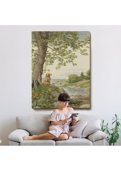 Manzarayı Izleyen Yalnız Köpek TABLOSU-7525