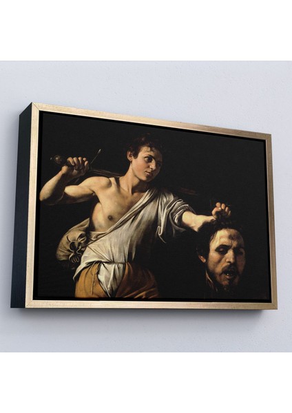 Çerçeveli Caravaggio - David With The Head Of Goliath, Davud Goliath'ın Başı TABLOSU-7066 fiyatları
