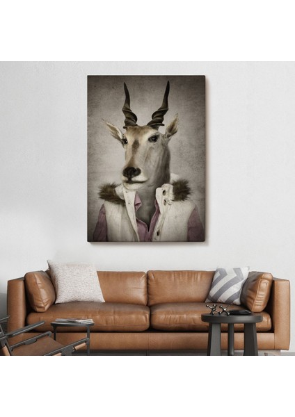 Keçi Kafalı Insan Kanvas TABLO-4986 fiyatları