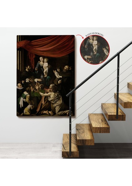 Caravaggio - Tesbih Madonnası Tablo - Madonna Of The ROSARY-7360 fırsatları