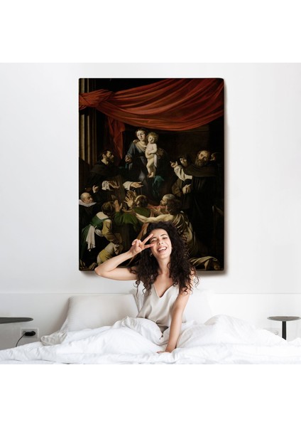 Caravaggio - Tesbih Madonnası Tablo - Madonna Of The ROSARY-7360