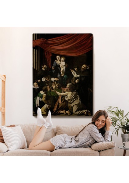 Caravaggio - Tesbih Madonnası Tablo - Madonna Of The ROSARY-7360