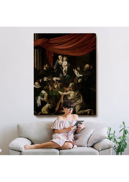 Caravaggio - Tesbih Madonnası Tablo - Madonna Of The ROSARY-7360