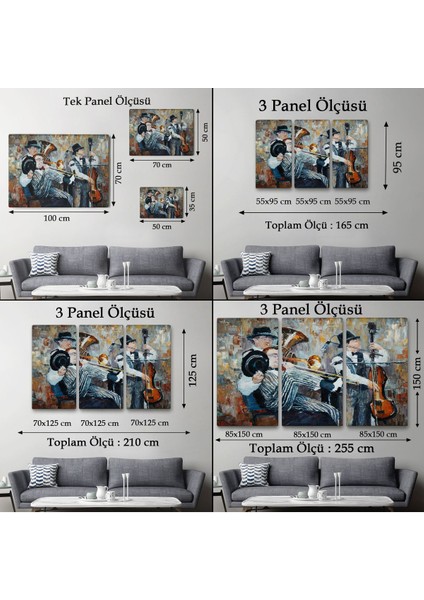 Müzik Çalan Orkestra Dekoratif Duvar Tablosu(Tek PARÇA)-3743