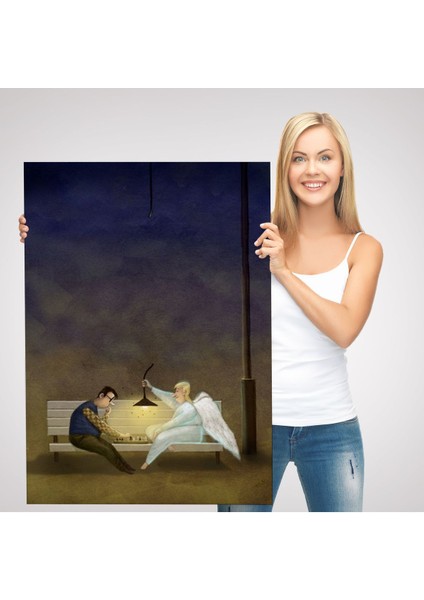 Melek Iyi Insanlara Yardım Ediyordekoratif TABLO-6110 modelleri