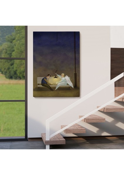 Melek Iyi Insanlara Yardım Ediyordekoratif TABLO-6110 fırsatları