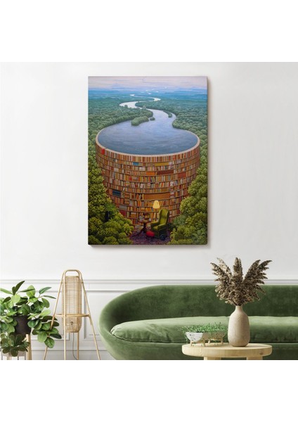 Gerçeküstü Bir Kütüphane Kanvas Tablo, Çalışma Odası Hediyesi, Kütüphane POSTERI-5209 fiyatları