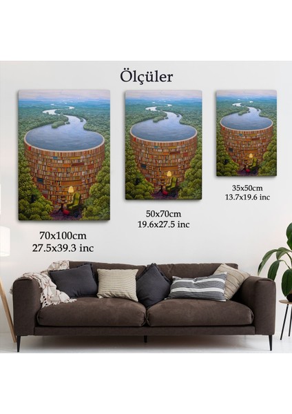 Gerçeküstü Bir Kütüphane Kanvas Tablo, Çalışma Odası Hediyesi, Kütüphane POSTERI-5209