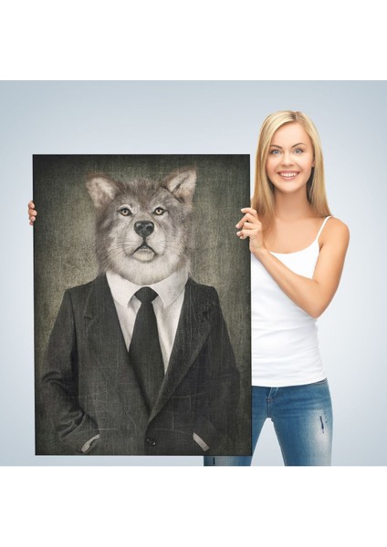 Köpek Kafalı Insan Kanvas TABLO-4991 modelleri