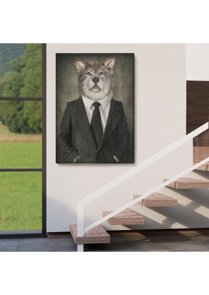 Köpek Kafalı Insan Kanvas TABLO-4991 fırsatları