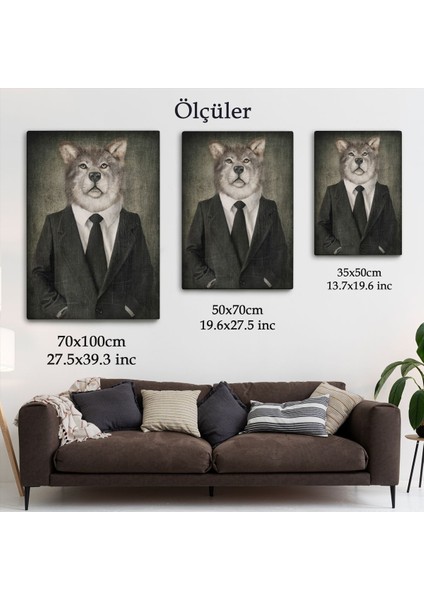 Köpek Kafalı Insan Kanvas TABLO-4991 indirimleri