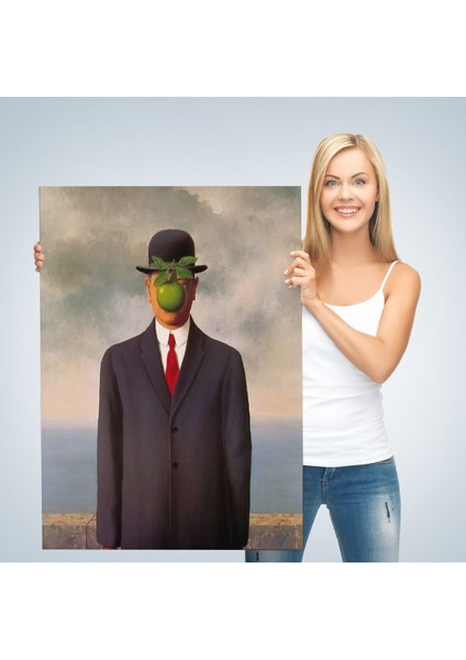 Renee Magritte'in Adamın Oğlu Isimli Eseri Kanvas TABLO-5132 modelleri