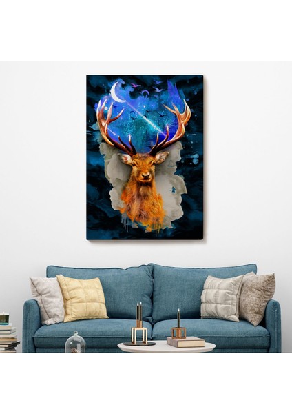 Geyiğin Galaxisi Modern Sanat Duvar TABLOSU-5997 fiyatları
