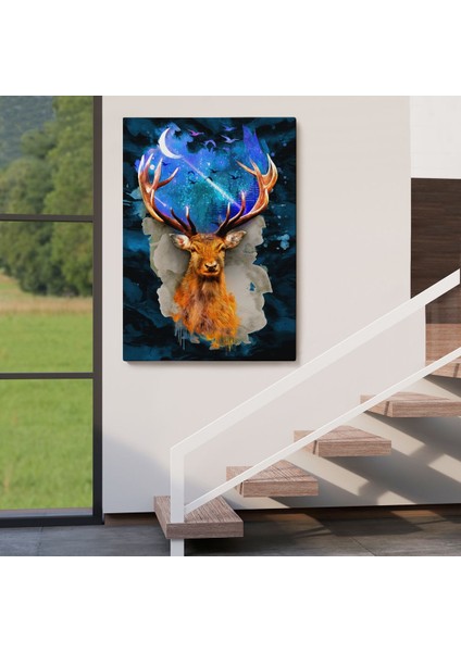 Geyiğin Galaxisi Modern Sanat Duvar TABLOSU-5997 fırsatları