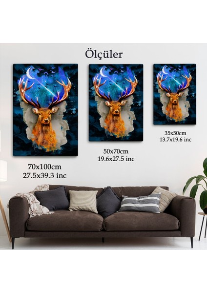 Geyiğin Galaxisi Modern Sanat Duvar TABLOSU-5997 indirimleri