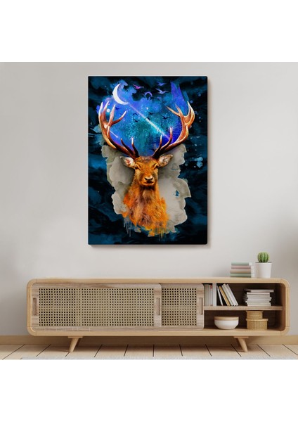 Geyiğin Galaxisi Modern Sanat Duvar TABLOSU-5997