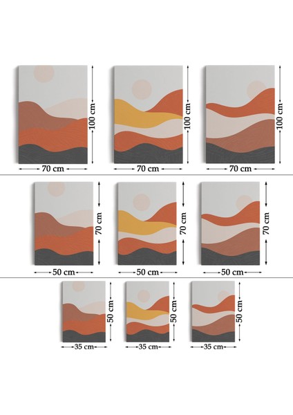 Deniz ve Dağ Manzaralı Dekoratif Duvar Tablosu Üçlü SET-EC-102 fırsatları