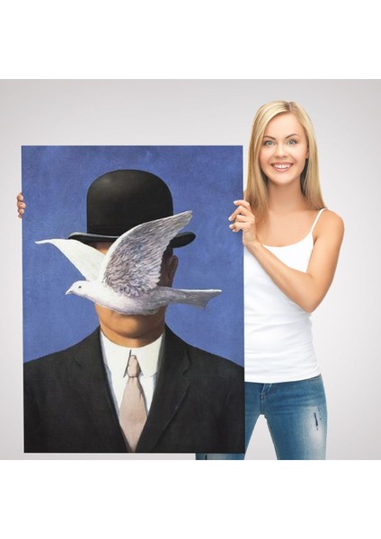 Melon Şapkalı Adam René Magritte Duvar TABLOSU-6099 modelleri