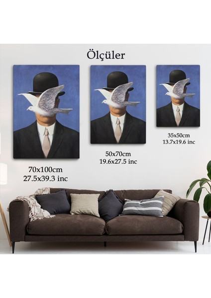 Melon Şapkalı Adam René Magritte Duvar TABLOSU-6099 indirimleri