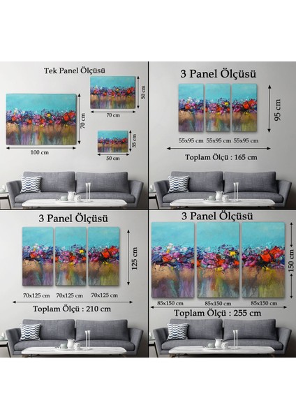 Renkli Akrilik Boyaların Akma Anı Kanvas TABLOSU-5048