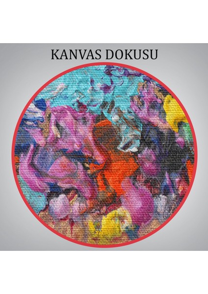 Renkli Akrilik Boyaların Akma Anı Kanvas TABLOSU-5048