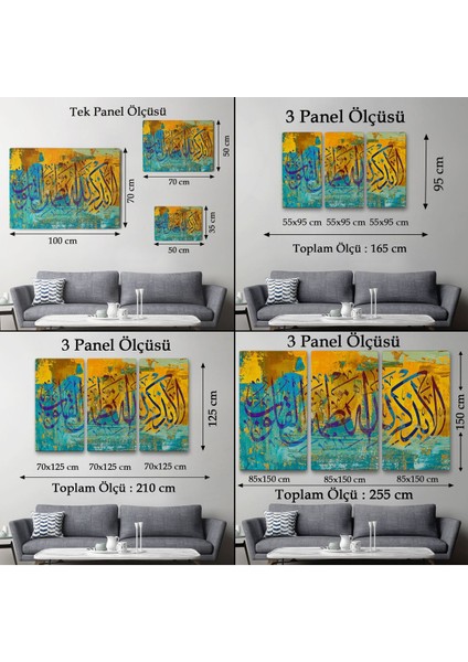 Kalpler Ancak Allah'ı Anmakla Huzur Bulur (Rad Suresi 28. Ayet) Yazılı Kanvas TABLO-3295