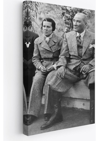 Atatürk Portre Tablosu Mustafa Kemal Atatürk Dikdörtgen Dekoratif Kanvas TABLO-FT-144