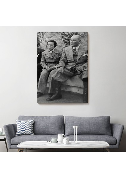 Atatürk Portre Tablosu Mustafa Kemal Atatürk Dikdörtgen Dekoratif Kanvas TABLO-FT-144 fiyatları