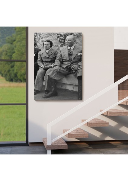 Atatürk Portre Tablosu Mustafa Kemal Atatürk Dikdörtgen Dekoratif Kanvas TABLO-FT-144 fırsatları