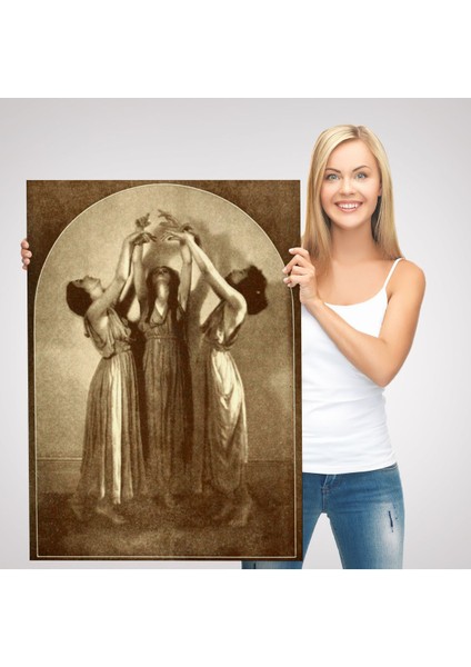Şabat Ayinin De Dans Eden Kadınlar Dekoratif Duvar Tablosu Halloween -6385 modelleri