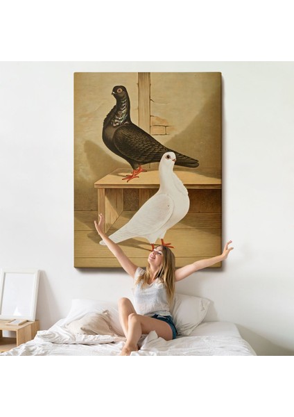 Çerçeveli Gustav Prütz - Sevimli Italyan Güvercinleri TABLO-7320 indirimleri