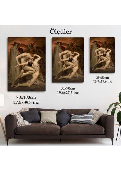 Dante ve Virgil Cehennemde William Adolphe Bouguereau Klasik Kanvas TABLO-5265