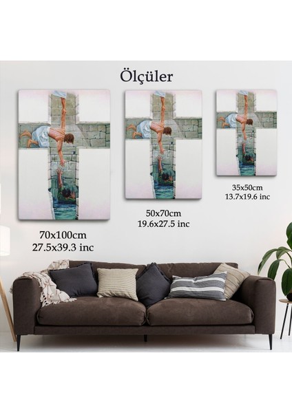 Kurtarıcı Isa ile Cennet Kanvas Tablo, Bizde Daha Büyük Bir Aşk Yoktur Kanvas TABLO-5224