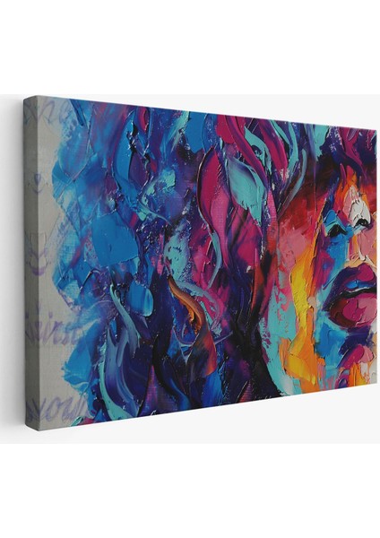 Güzel Kızın Soyut Resmi Yağlıboya Görünüm Dekoratif Kanvas Duvar TABLOSU-3755
